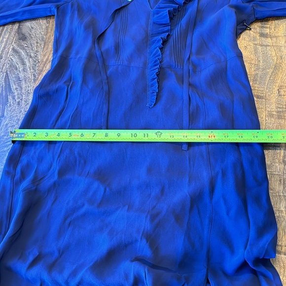 Ted Baker Faithiy Asymmetric Ruffle Midi Skirt Dress Dark Navy Womens Size Ted 2 - Picture 16 of 17